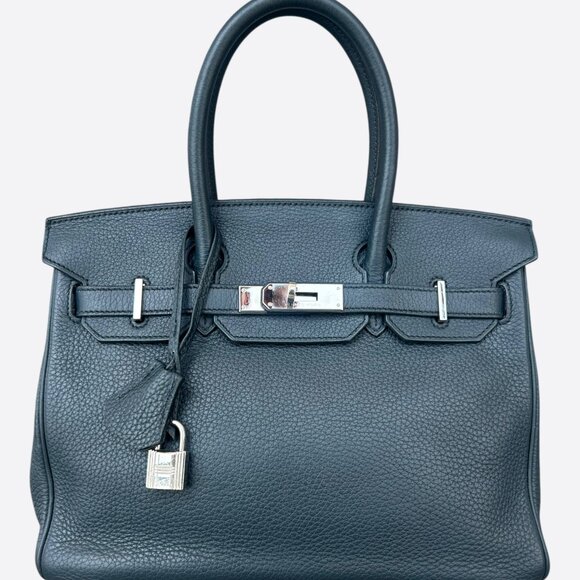 Hermes Handbags - Hermes Bleu Nuit Togo & Palladium Hardware Birkin 30